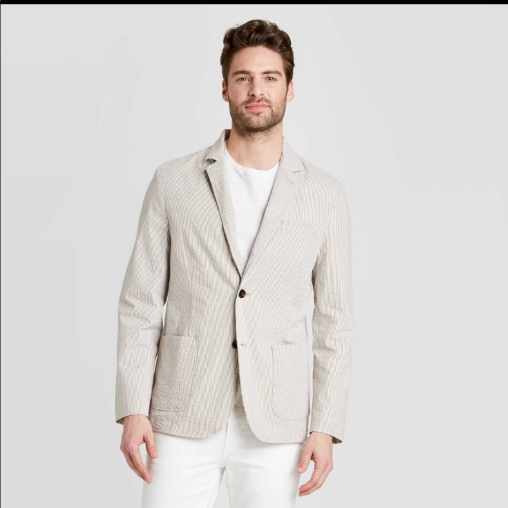 Men’s Tan Striped Kenwood Blazer